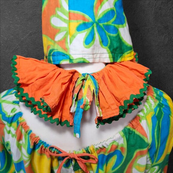 Vintage 1970s Handmade Clown Costume Suit w/ Hat & Ruffle One of a Kind - Picture 7 of 16